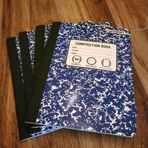 4 New Blue Composition Notebooks 80 pages